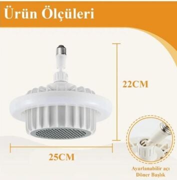 CT-1160 3 Renk Yanma Modlu Güneş Isıtıcılı Fan Led Ampul Aydınlatma