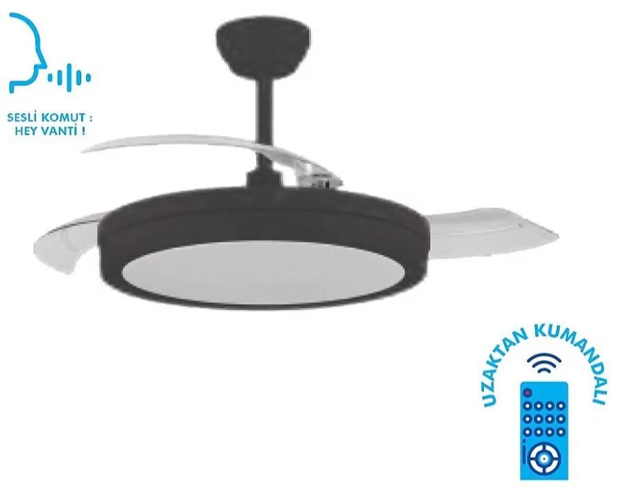 KCF306 Vanti 30w 42” Smart Ledli Modern Vantilatör SİYAH