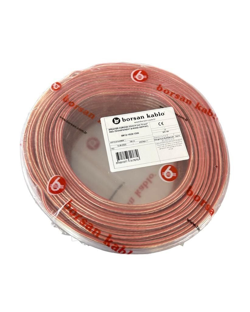 SPEAKER KORDON 03VH-H 2x0.75 mmÂ² KIRMIZI-SEFFAF(%100 BAKIR)