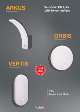 İnoled 5150 VERTİS 15W Sensörlü LED Aplik Pır Sensörlü 4000K