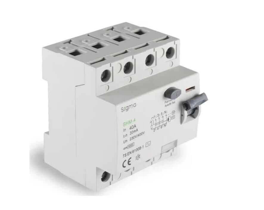Sigma SHM 4P 30mA 40A 6KA Kaçak Akım Koruma Şalter SHM4040030